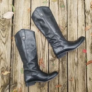 Frye Melissa black leather riding boot 6